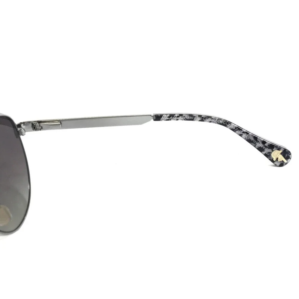Robert Graham Sunglasses CONRAD GUN Gunmetal Aviator with Brown Polarized Lenses